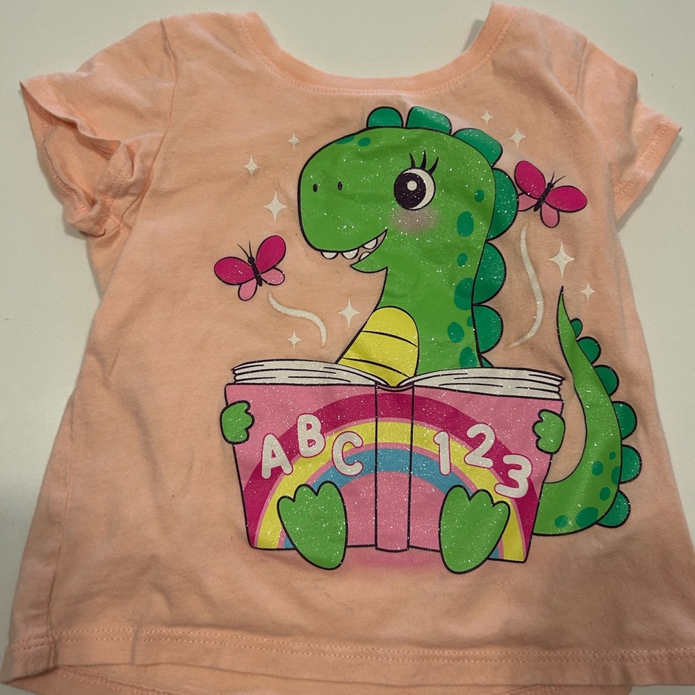 The Children's Place Peach Dino ABC T-Shirt